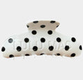 Lulu Mac Hair Clips- White with Black Polka Dots