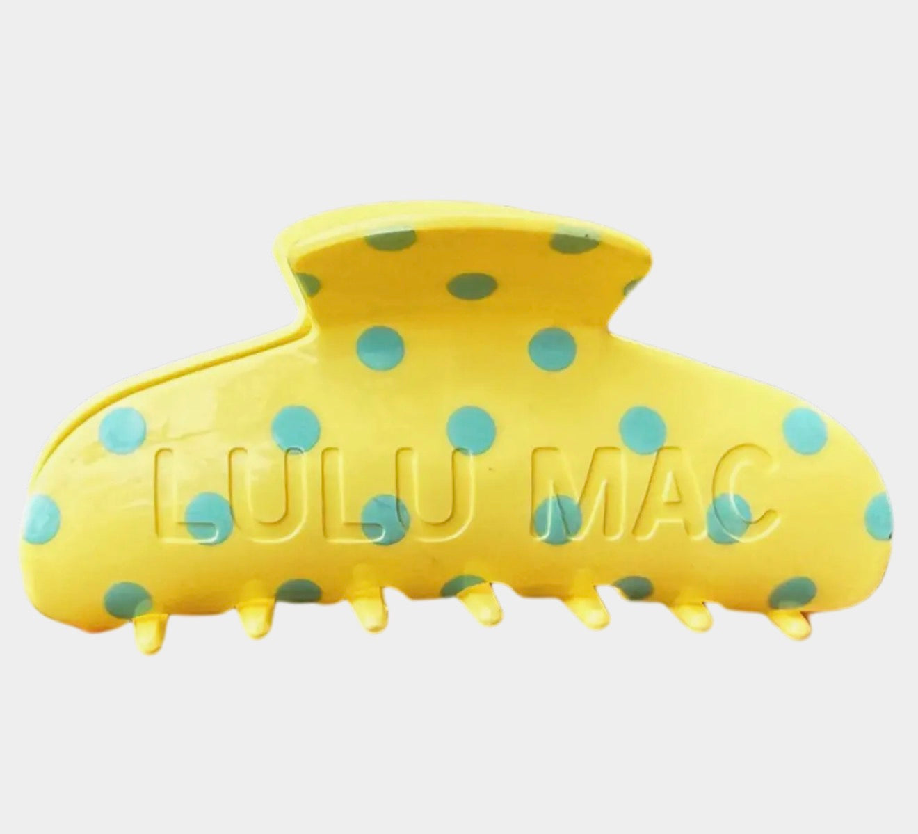 Lulu Mac Hair Clips- Butter with Blue Polka Dots