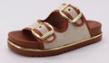 Double Buckle Two Tone Sandals