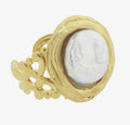 Handcast Gold pearl Adjustable Ring