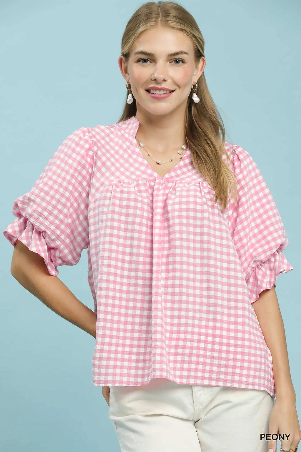 Pink Gingham Top