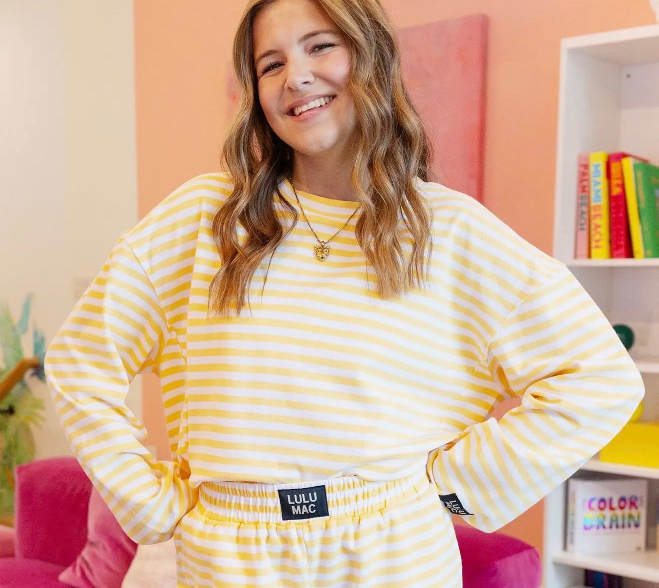 Long Sleeve Yellow Striped Top