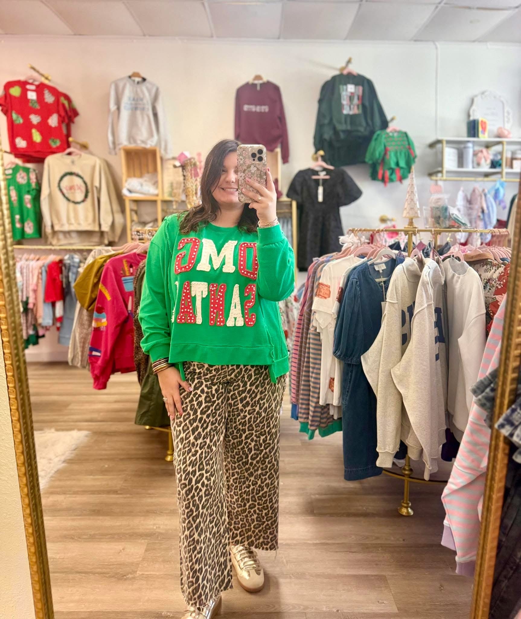 Leopard High Rise Cropped Jeans
