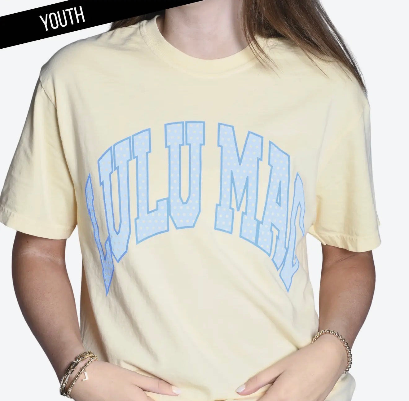 Lulu Mac Butter Yellow Polka Dot Tee-Youth