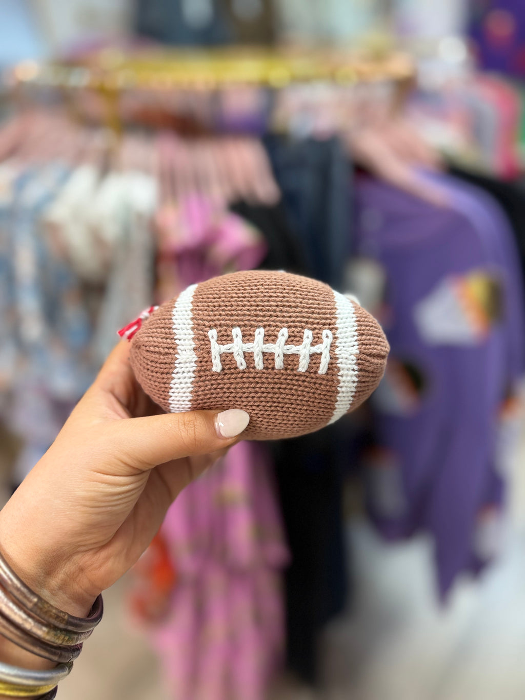 Baseball/Basketball Knit Rattle Toy