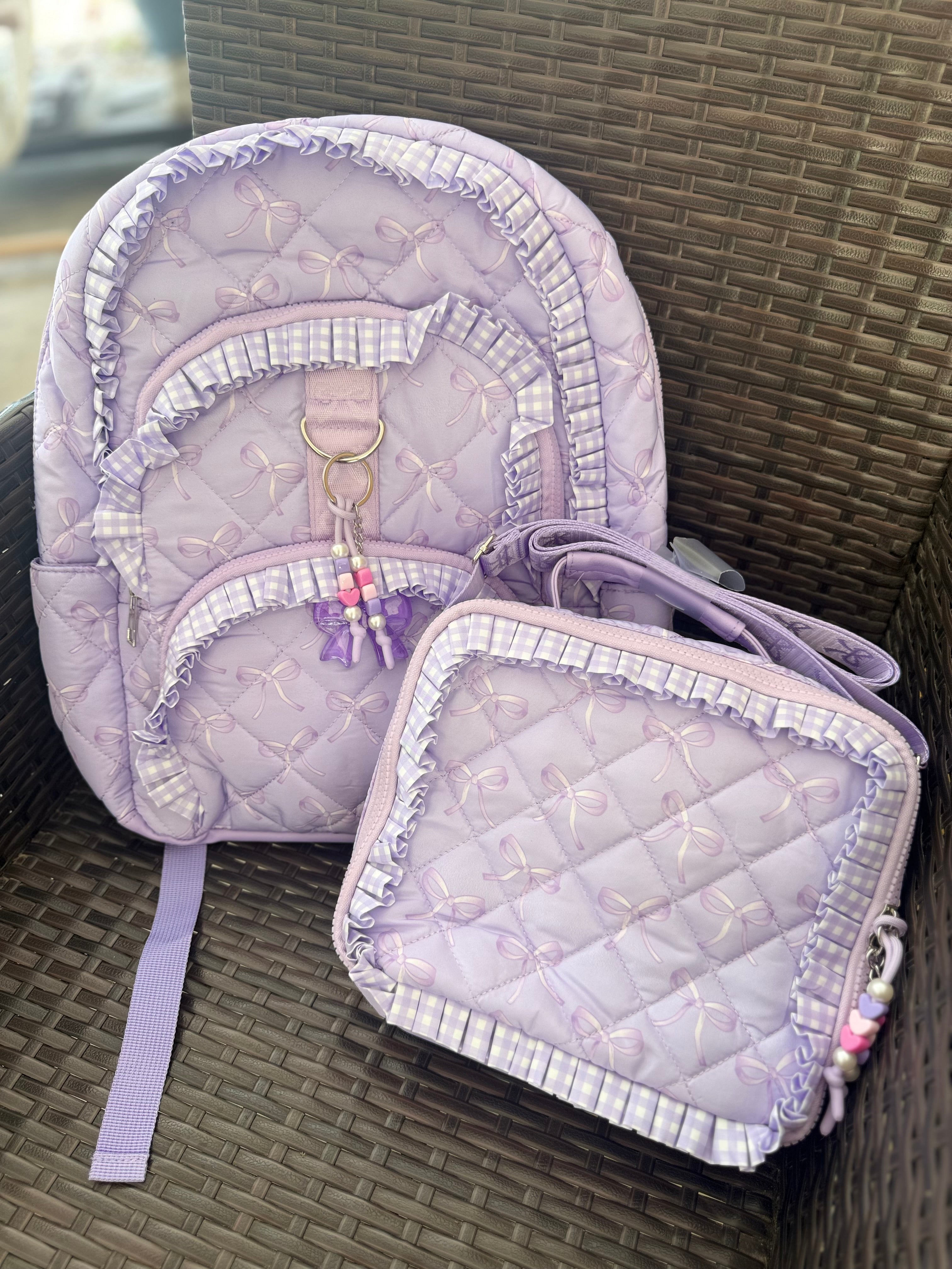 Lavender backpack Bow Set