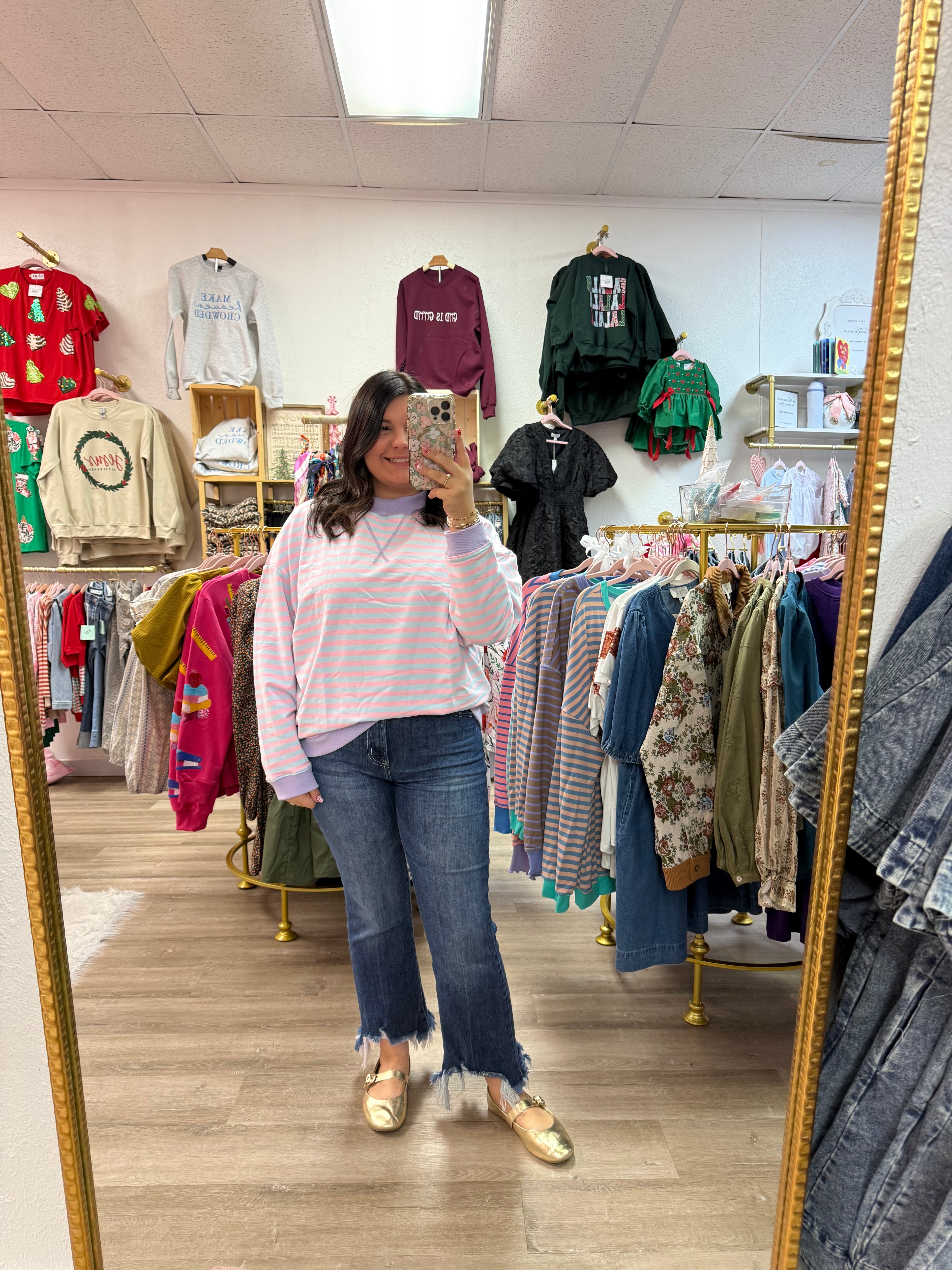 Cloud Nine Stripe Mockneck Sweatshirt