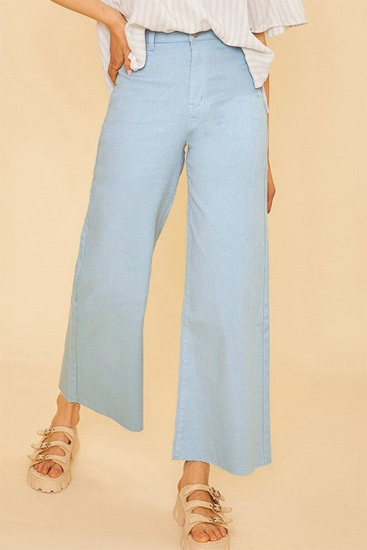 Raw Hem Cropped Jeans