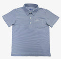 Inshore Boys Performance Polo -Navy Stripe