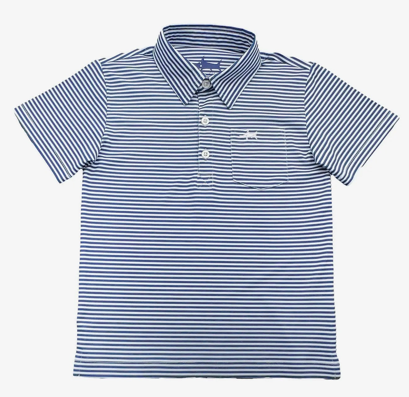 Inshore Boys Performance Polo -Navy Stripe