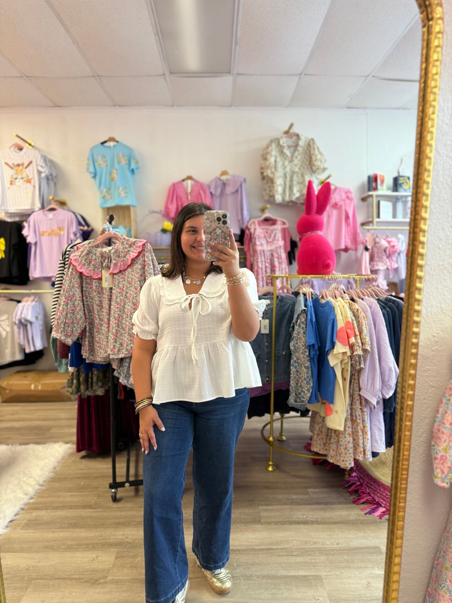 White Peplum Top