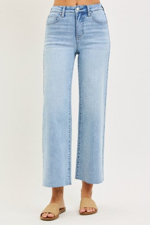 Tummy Control High Rise Crop Wide Leg Jeans LW
