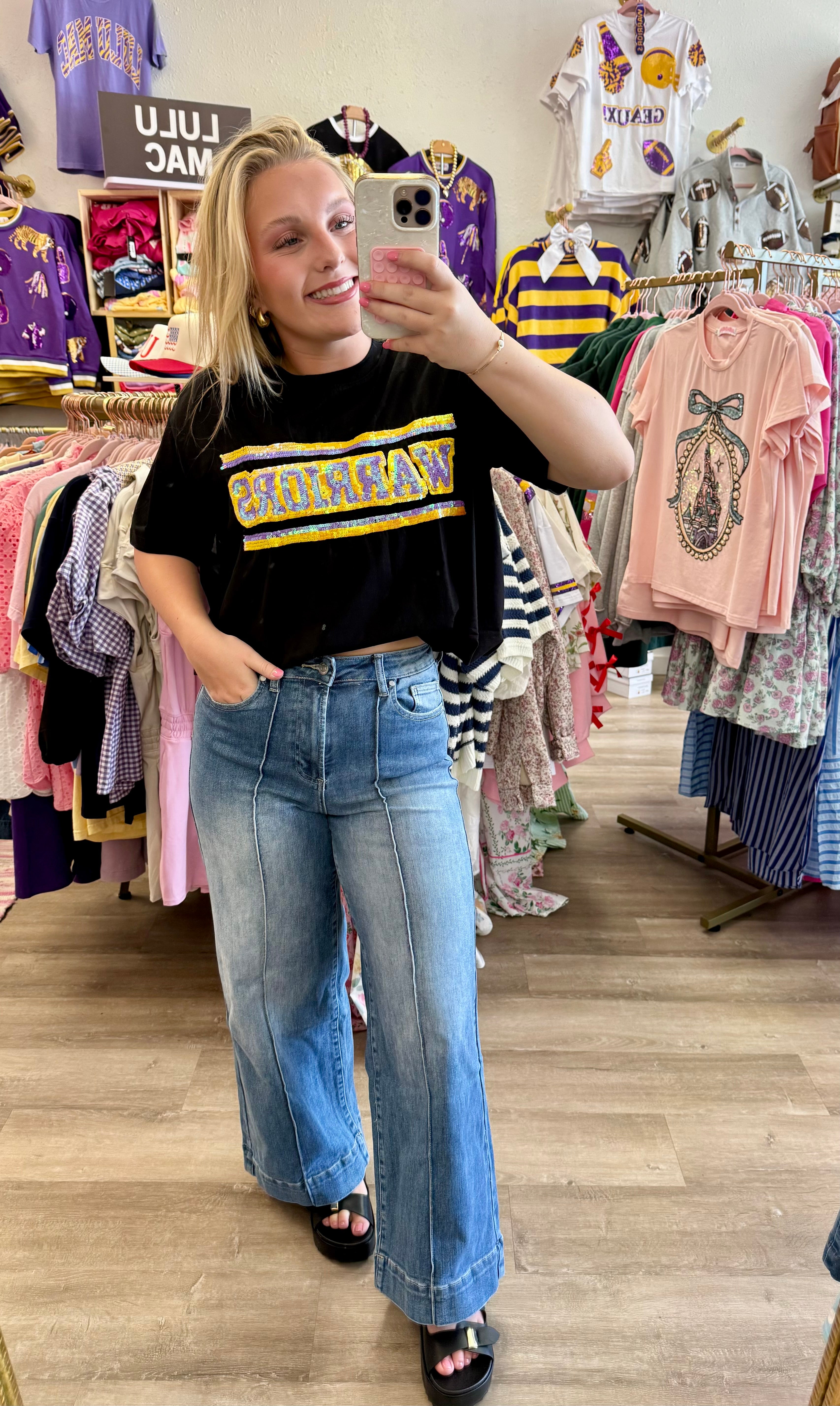 Warriors Sequin Tee