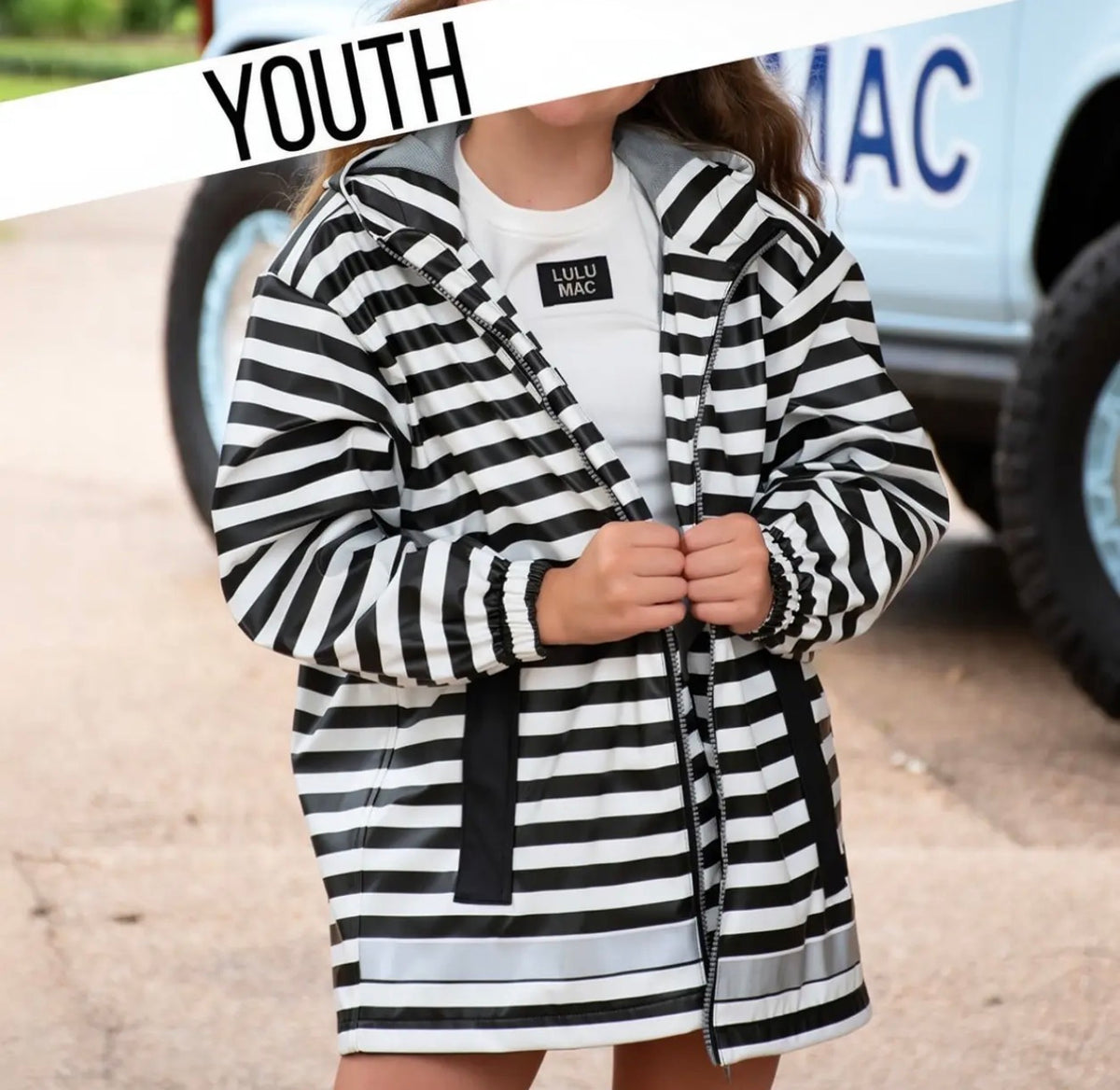 Striped Lulu Mac Rain Jacket