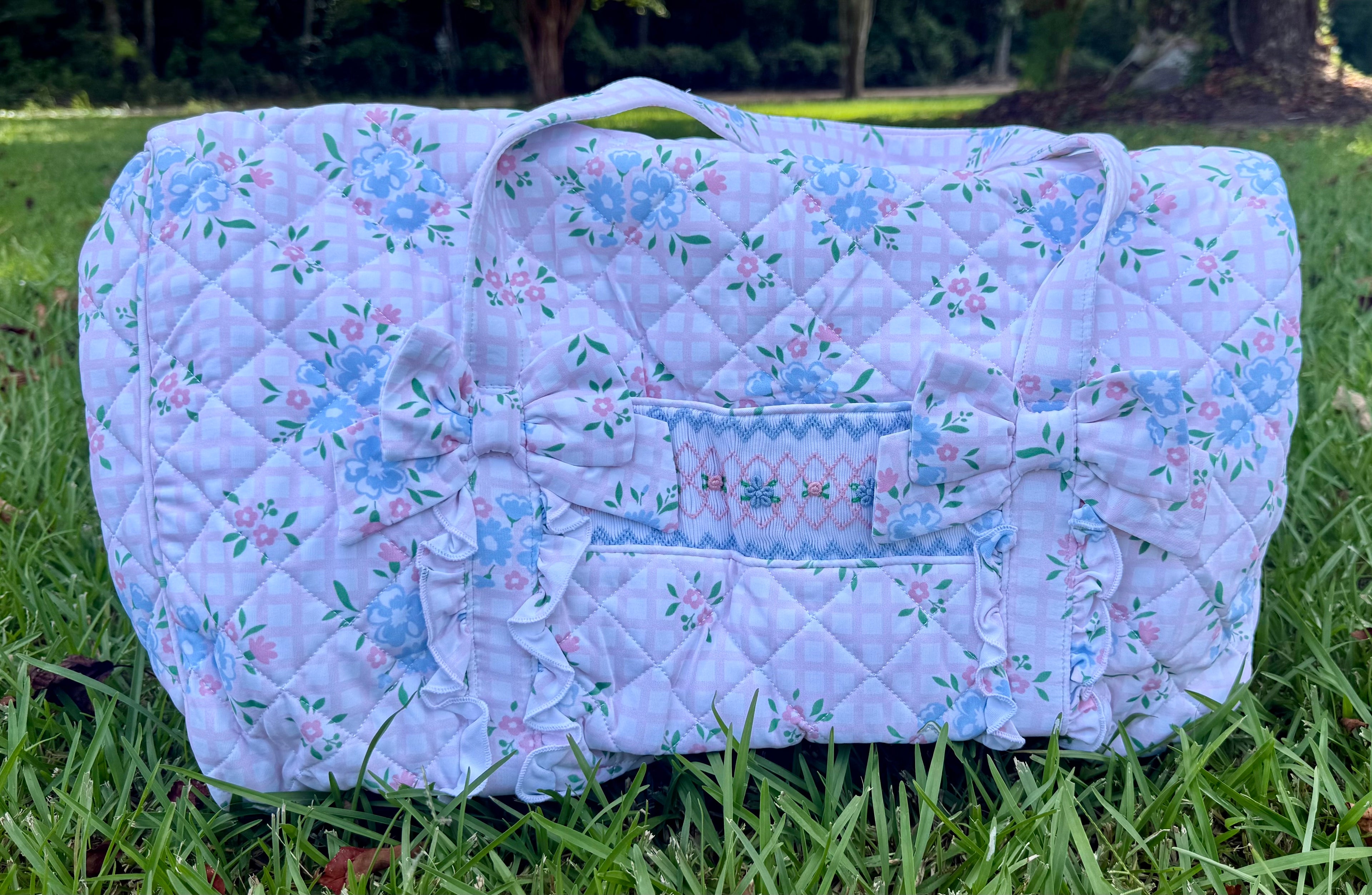 Allies Floral Gingham Duffle