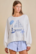 Sailboat Patchwork Sweatshirt