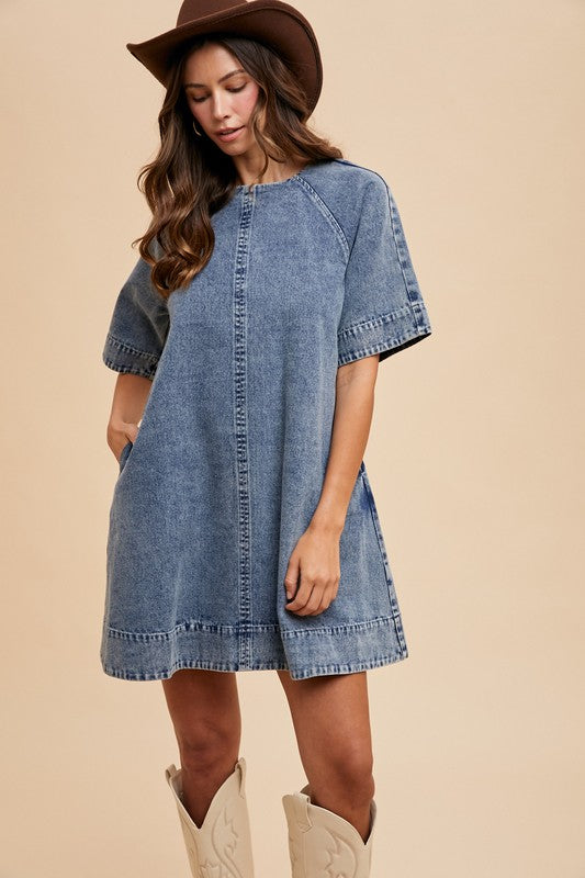 Denim Bow Detail Dress