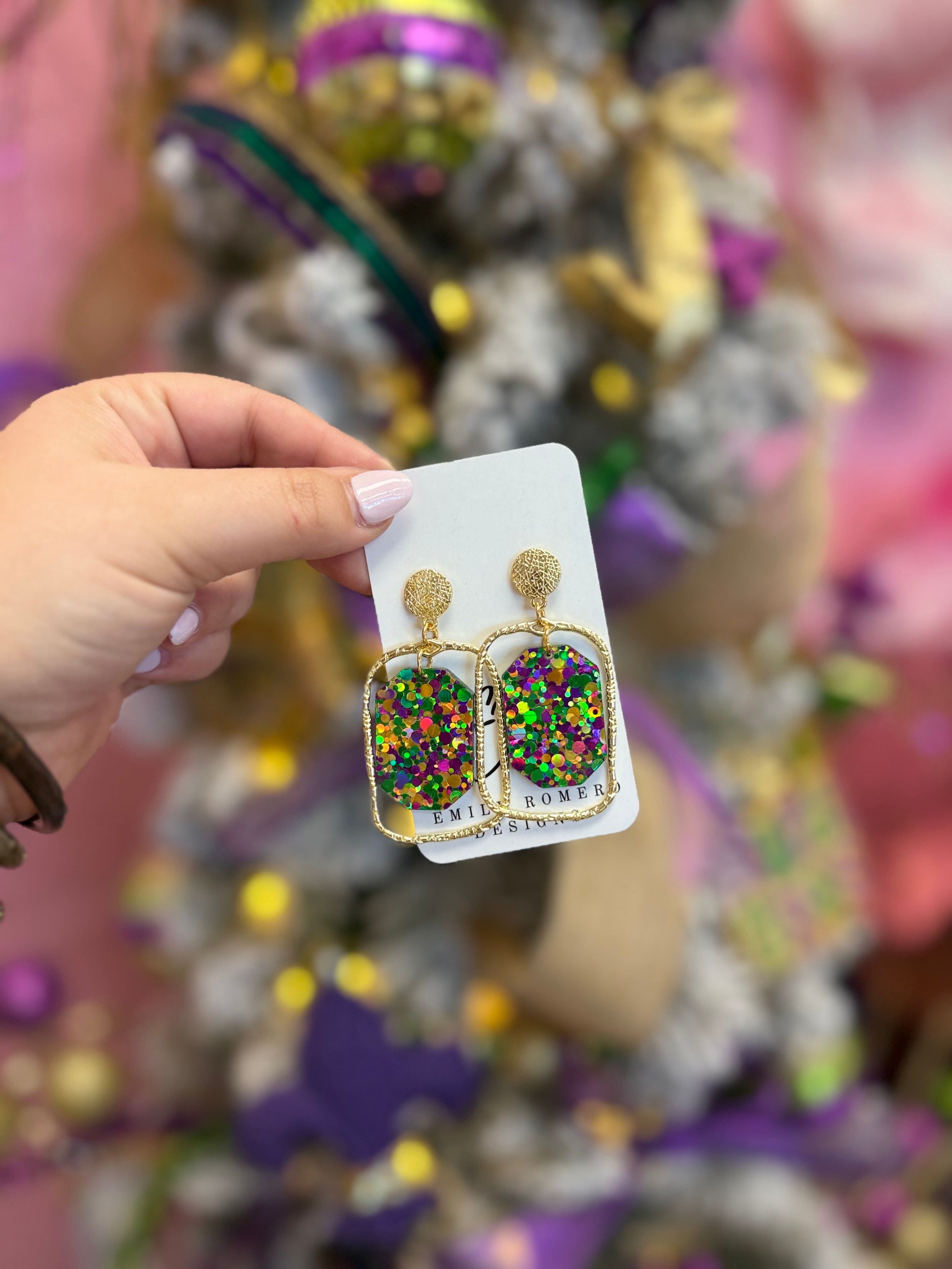 Mardi Gras Earrings