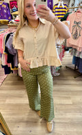 Olive Green Polka Dot Pants