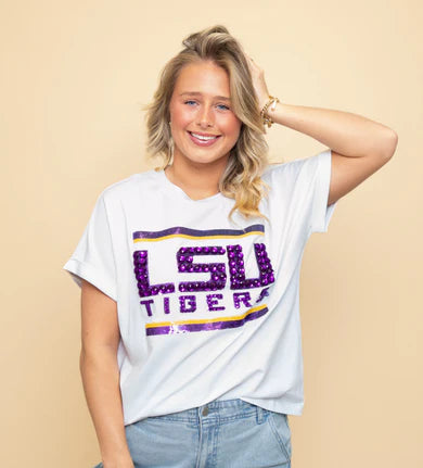 LSU Tigers Rhinestone Tee*LICENSED*