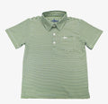 Inshore Boys Performance Polo -Green Stripe