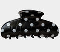 Lulu Mac Hair Clips- Black with White Polka Dots