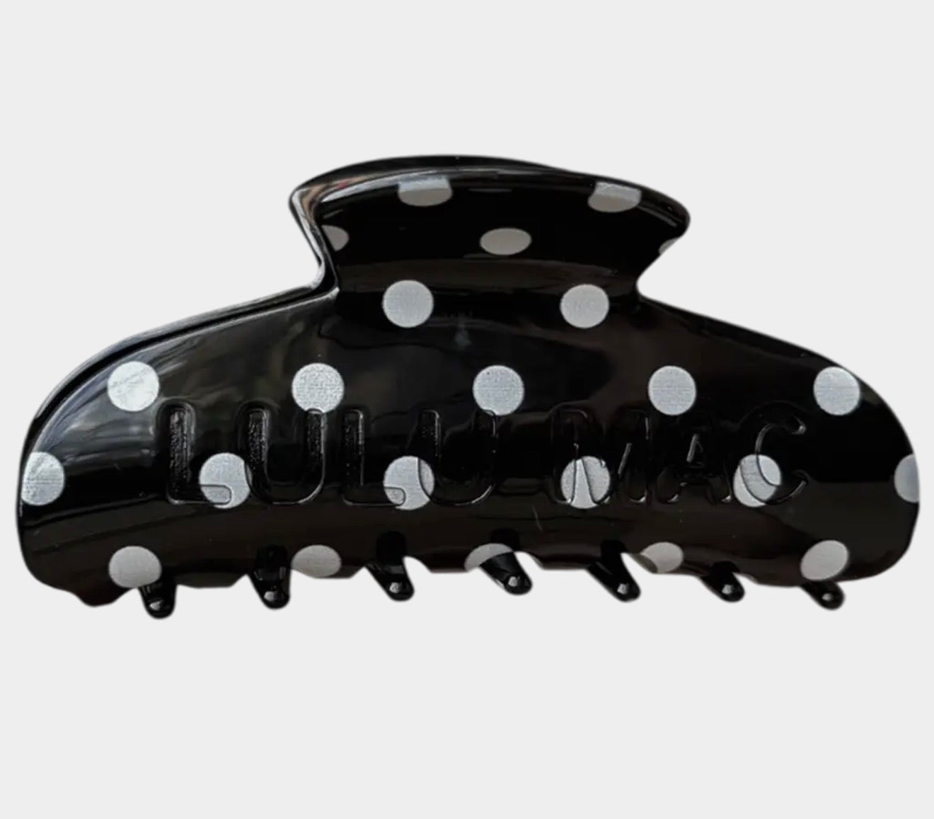 Lulu Mac Hair Clips- Black with White Polka Dots