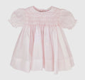 Pink Fully Smocked dress with Lace