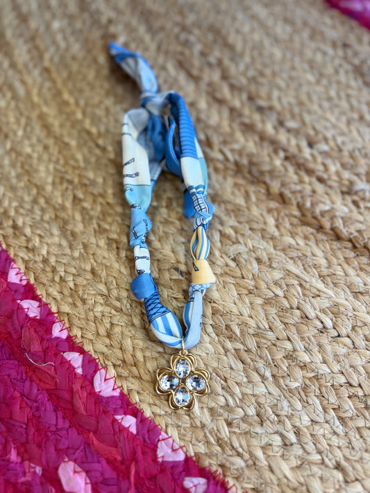 Blue Scarf Necklace