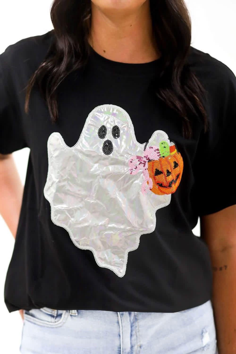 Ghost Sequin Tee|Adults
