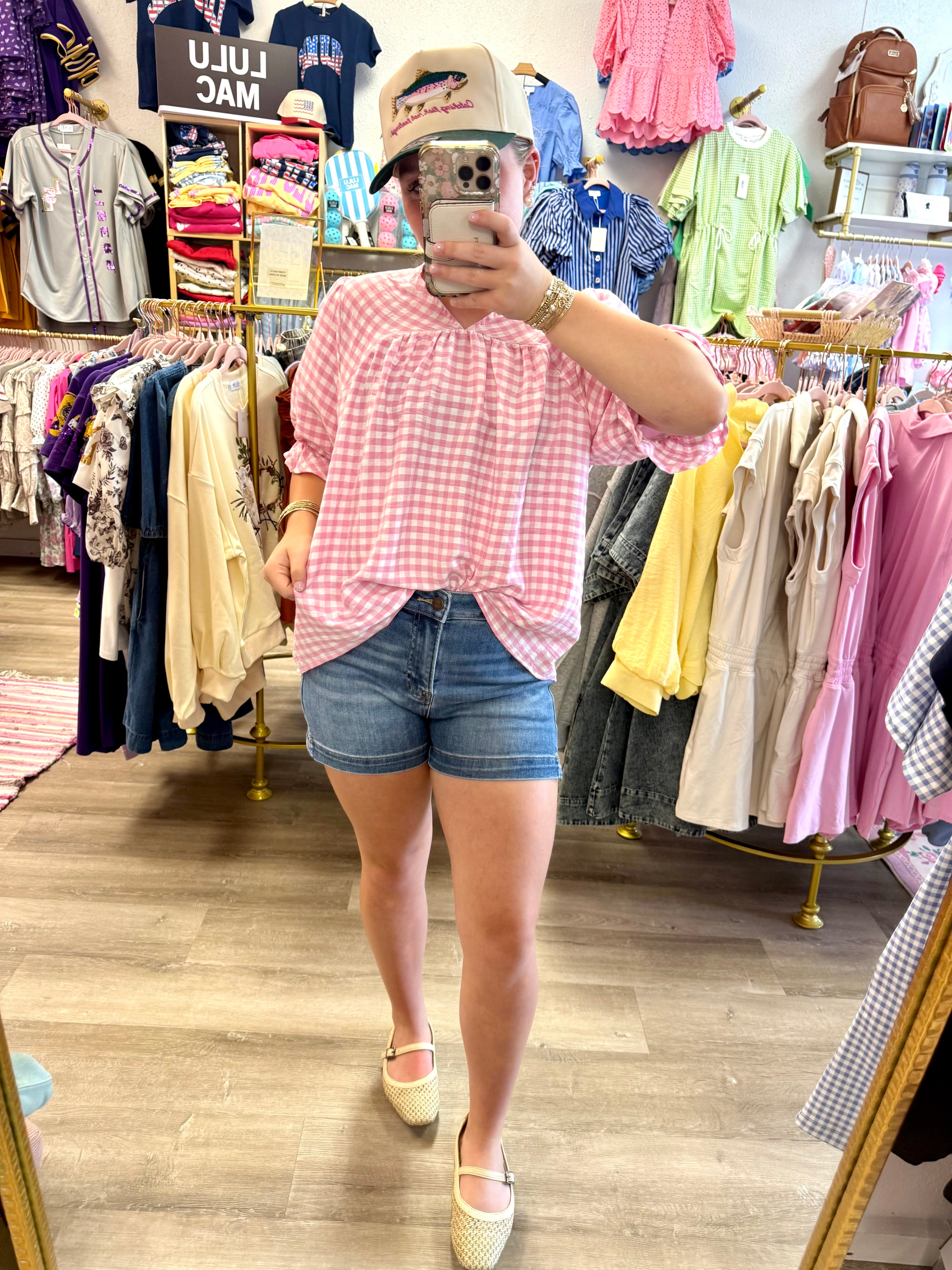Pink Gingham Top