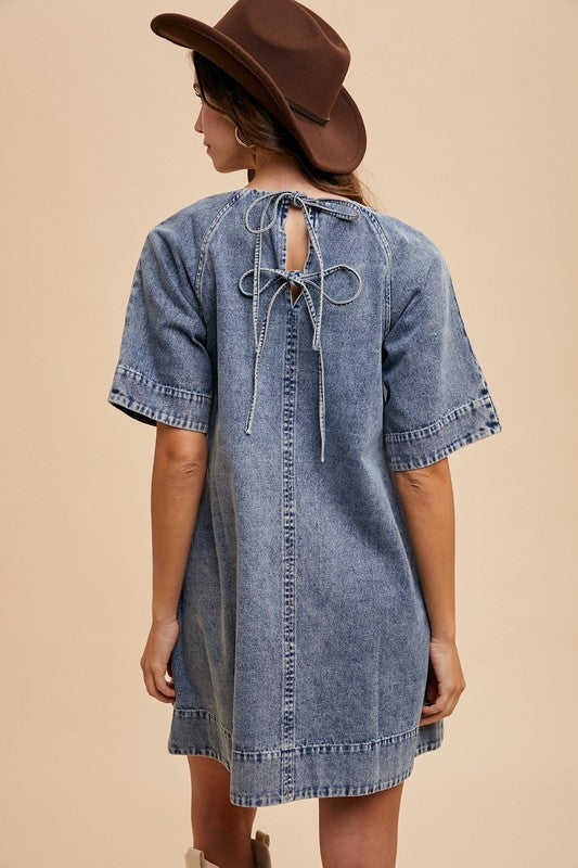 Denim Bow Detail Dress