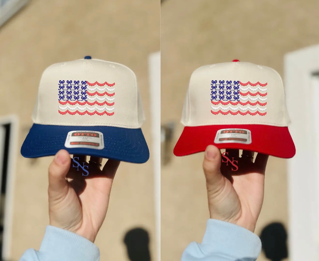 Bow Flag Embroidered Hat