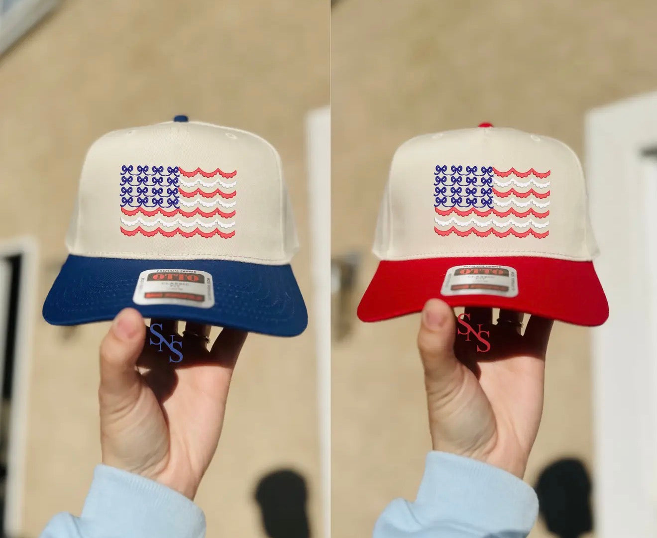 Bow Flag Embroidered Hat