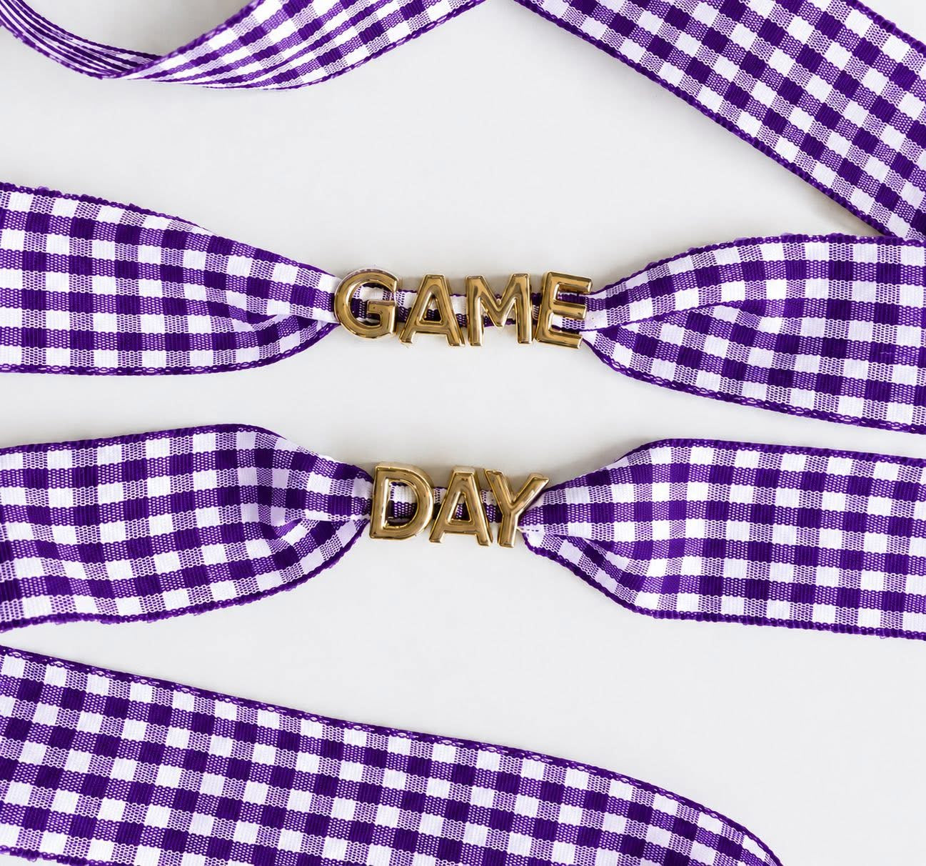 Gingham Game Day Laces-Purple only