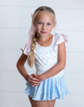 Floral & Bow Skirted Dance Leotard