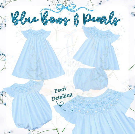 Baby Blue Bows & Pearls PREORDER