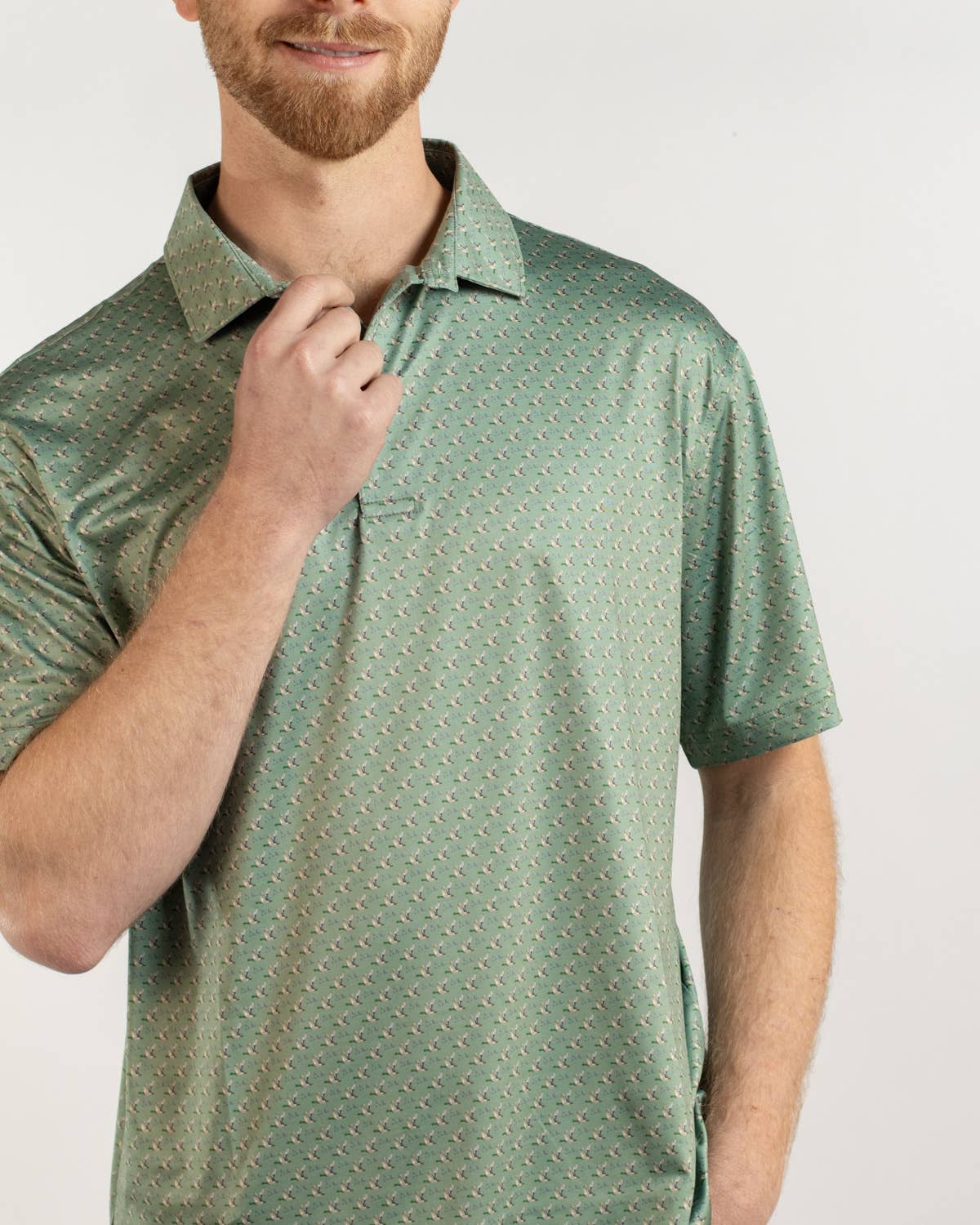 Men's Flying Mallard Performance Polo   Green/Multi   -Asst.